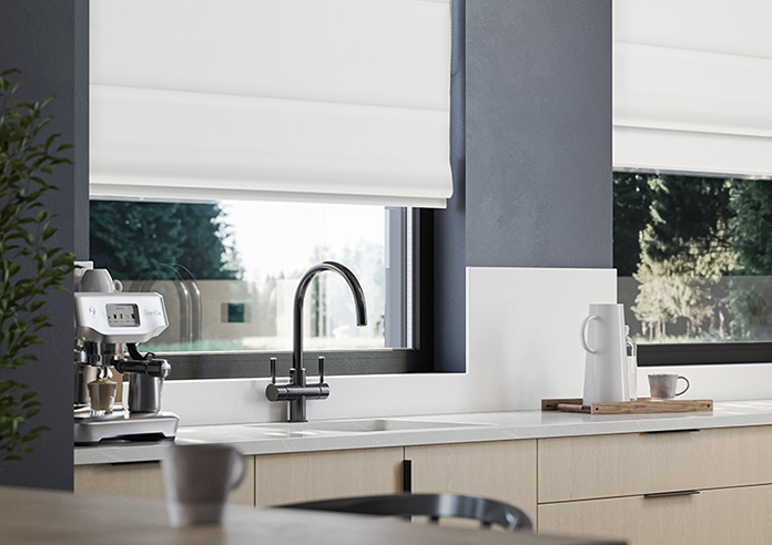 Ascot, Snow White - Motorised Roman Blind - Image 5